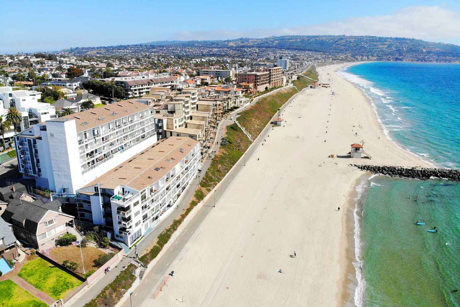 Oceanfront condos for sale in Redondo Beach on the Esplanade background image.